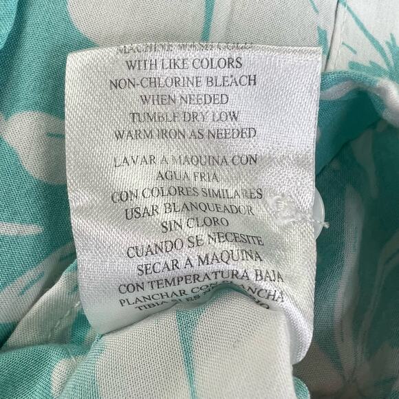 O1C Short Sleeve Hawaiian Button Down Shirt Mens Size XL Teal + White - Picture 9 of 11